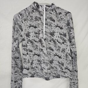 Spyder Black and White Patterned Long Sleeve Top